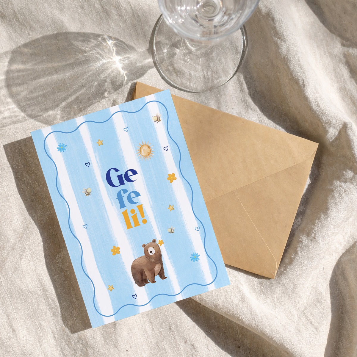 Wenskaart beer gefeli!