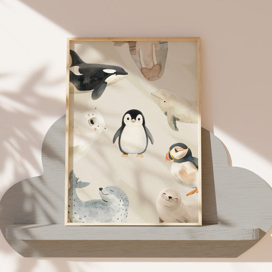 Poster pooldieren beige