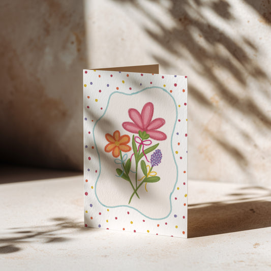 Gevouwen kaart bloemen