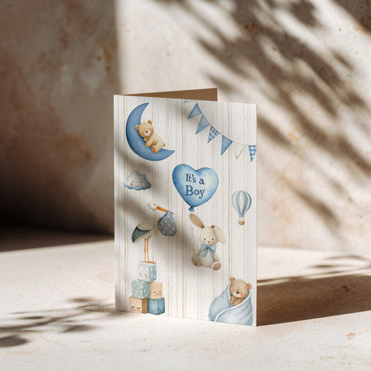 Gevouwen kaart it's a boy