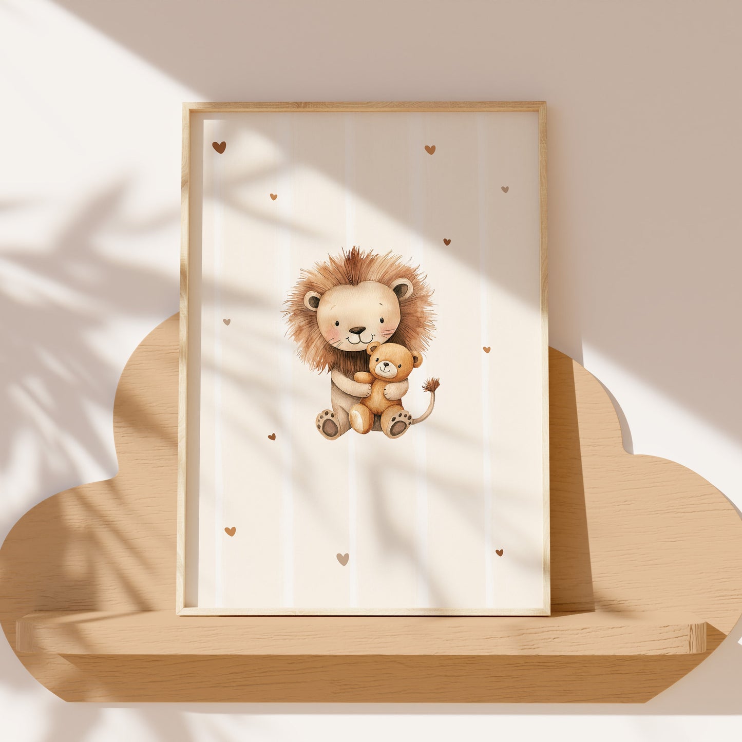 Poster leeuw met teddybeer