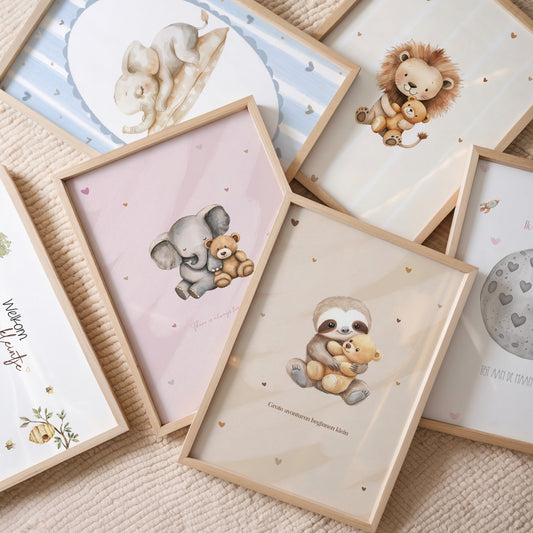 Poster olifant en teddybeer